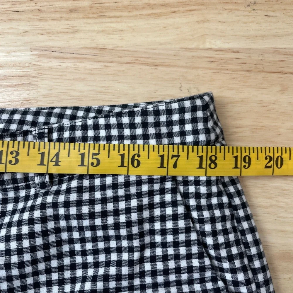 MICHAEL Michael Kors Gingham Cropped Pants Women's Size 14 Black White Check